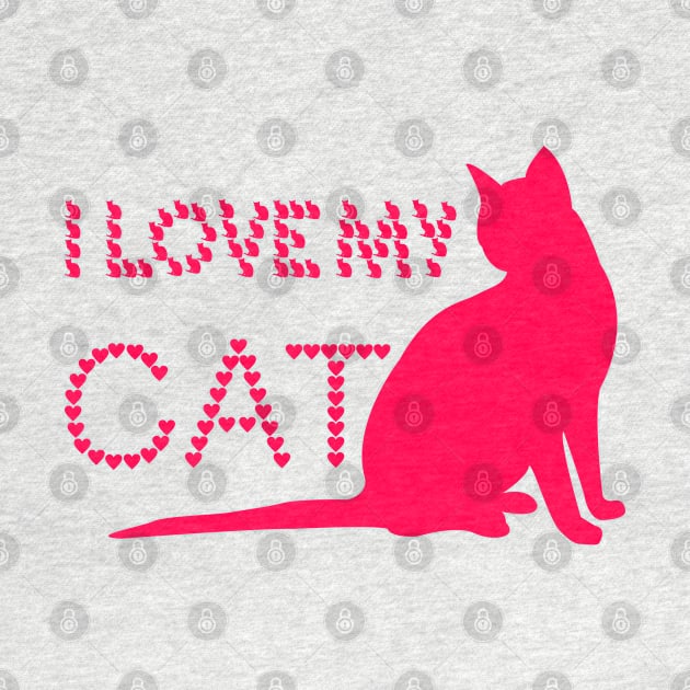 i love my cat kitten heart domestic cat by auviba-design